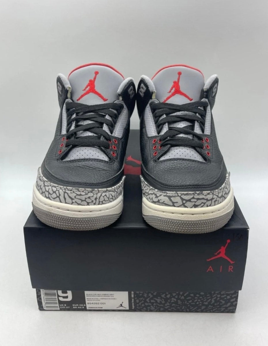 Jordan 3 Retro Black Cement (2018) 9 (Lightly Worn Pre-Owned)JordanBlack/Fire Red-Cement Grey-White - Image 2