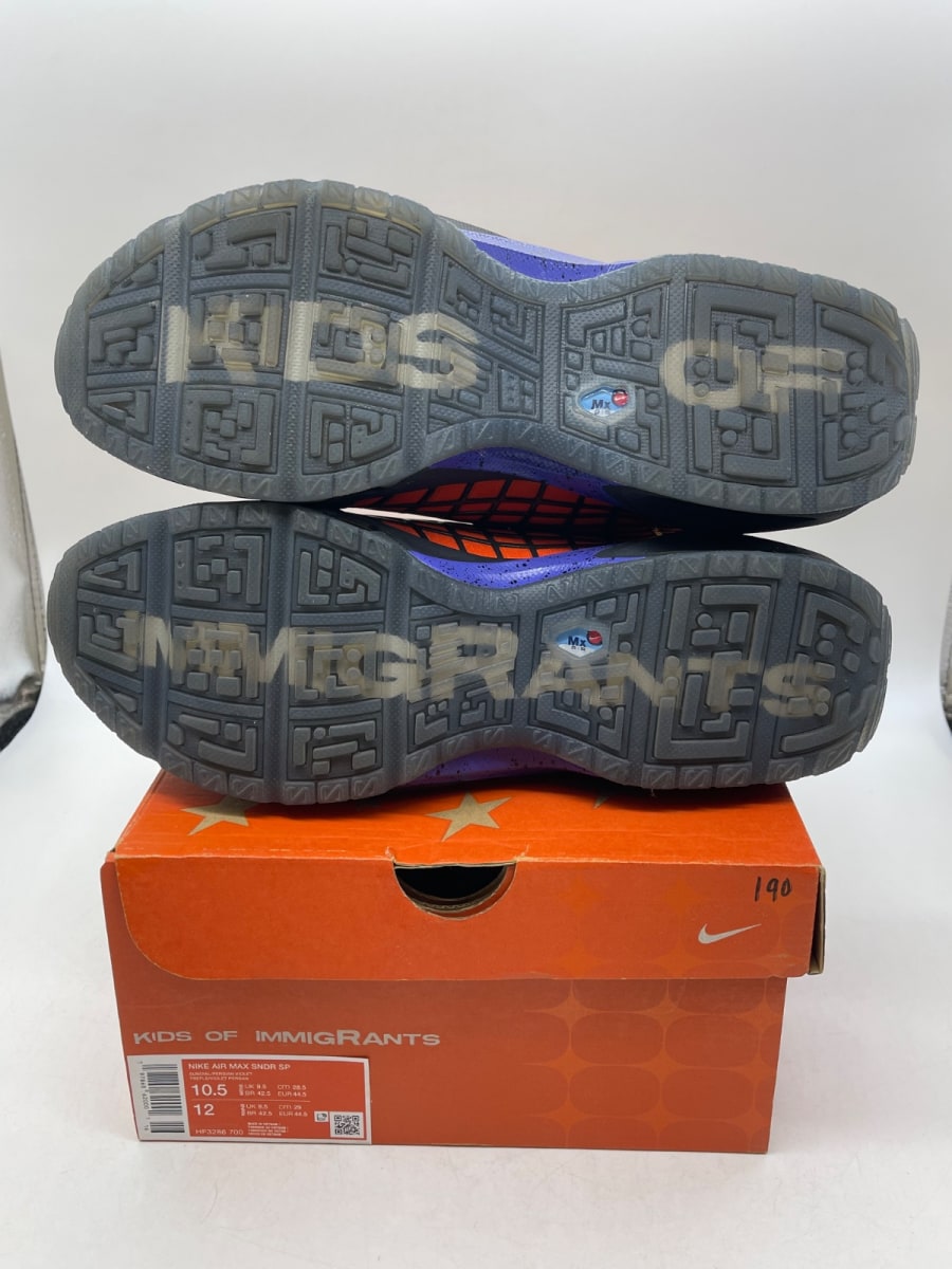 Nike Air Max Sunder SP Kids of Immigrants Sunrise 10.5 (Moderately Worn Pre-Owned)NikeSundial/Persian Violet - Image 7