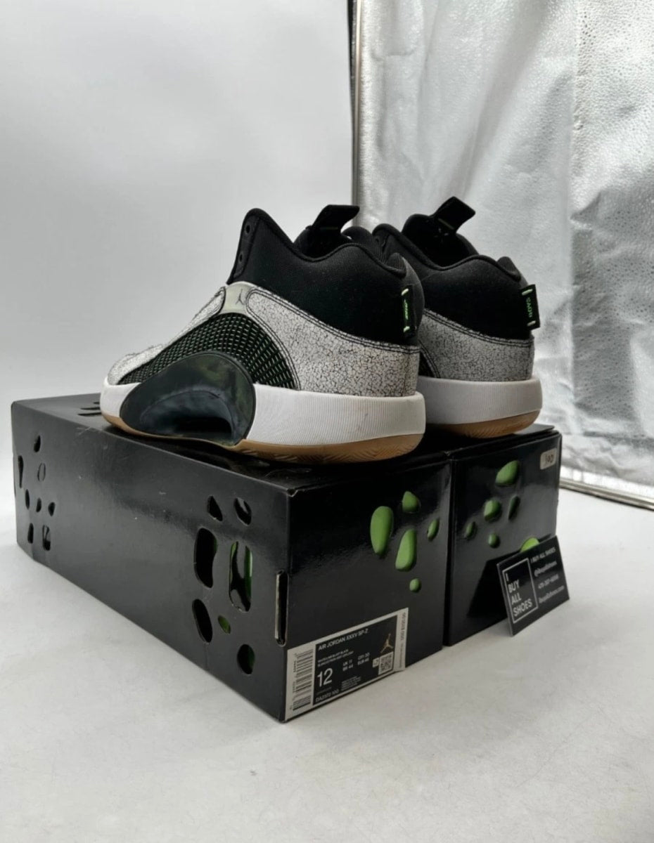 Air Jordan XXXV Bayou Boys 12 (Moderately Worn Pre-Owned)JordanWhite/Black/Gum Light Brown/Lime Blast - Image 4