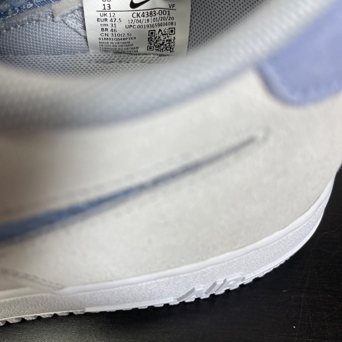 Nike Air Force 1 Low Pure Platinum Indigo Fog 13 (Moderately Worn Pre-Owned)NikePure Platinum/White-Hyper Crimson-Indigo Fog - Image 6
