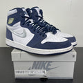 Jordan 1 Retro High CO.JP Midnight Navy (2020) 10 (Moderately Worn Pre-Owned)JordanWhite/Metallic Silver-Midnight Navy - Image 1
