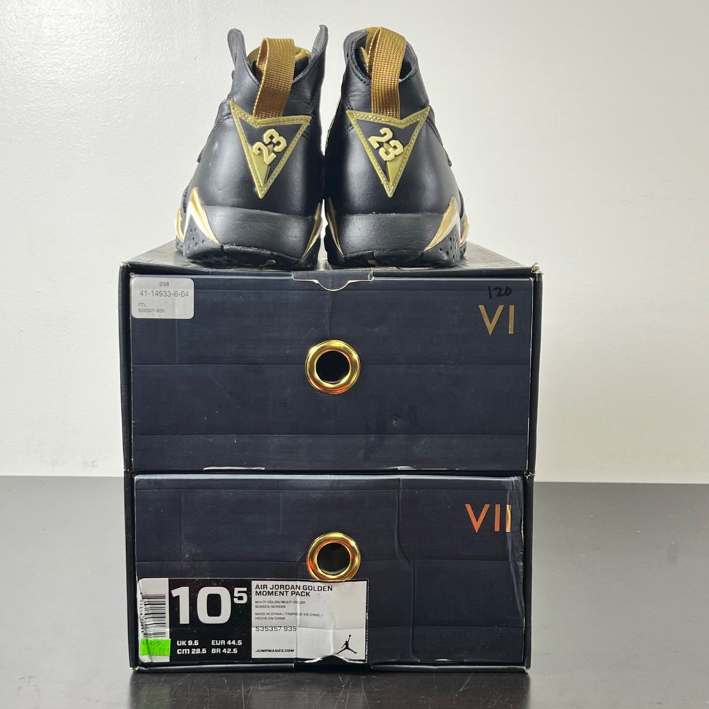 Jordan 7 Retro Golden Moments Pack (7) 10.5 (Lightly Worn Pre-Owned)JordanBlack/Metallic Gold-White - Image 4