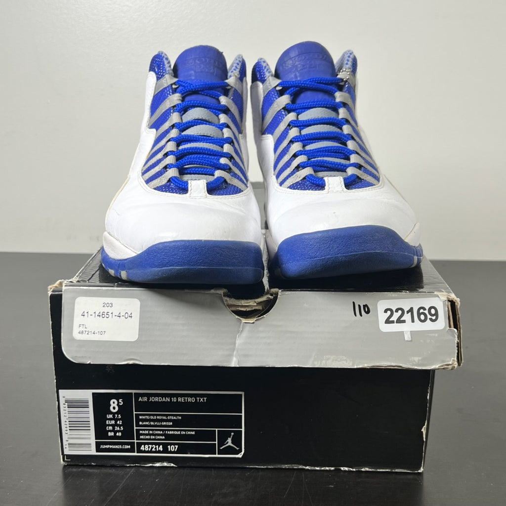 Jordan 10 Retro Old Royal 8.5 (Moderately Worn Pre-Owned)JordanWhite/Old Royal-Stealth - Image 2
