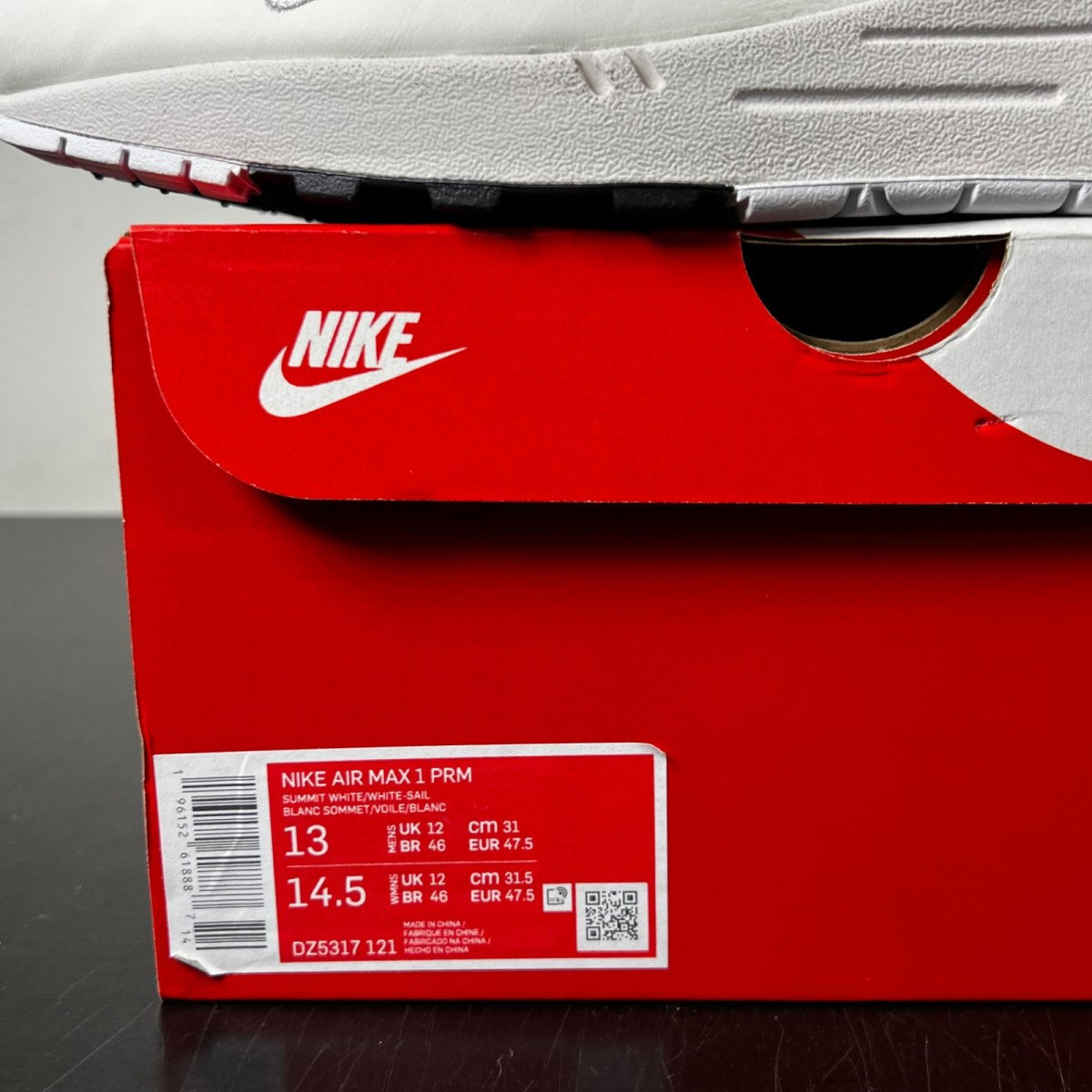 Nike Air Max 1 Premium Hangul Day 13 (Lightly Worn Pre-Owned)NikeSummit White/Sail/Coconut Milk/White - Image 4