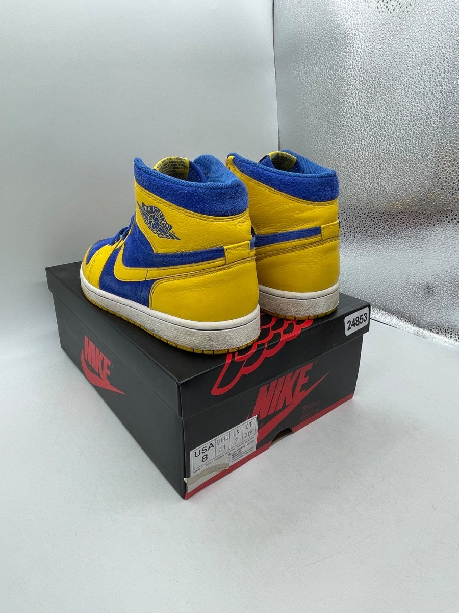 Jordan 1 Retro High OG Laney 8 (Moderately Worn Pre-Owned)JordanVarsity Maize/Game Royal-White - Image 4
