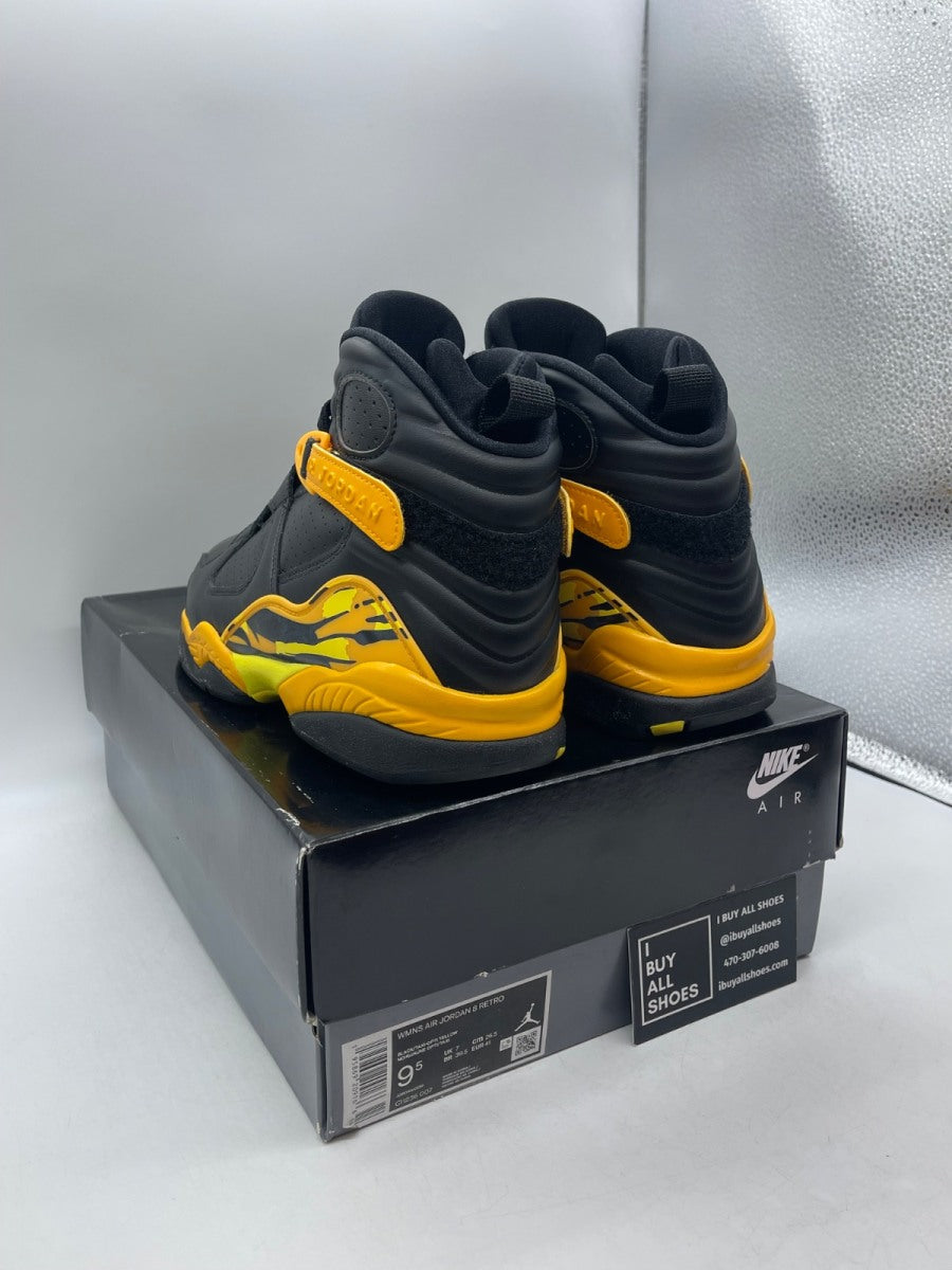 Jordan 8 Retro Taxi Yellow Black (Women's) 9.5W (Moderately Worn Pre-Owned) - Image 4