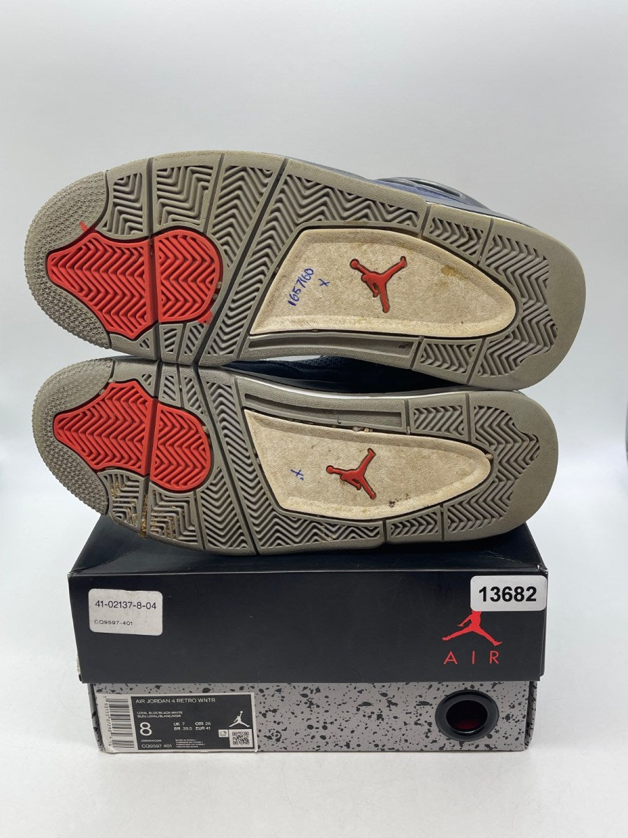 Jordan 4 Retro Winterized Loyal Blue 8 (Moderately Worn Pre-Owned)JordanLoyal Blue/White-Habanero Red-Black - Image 7