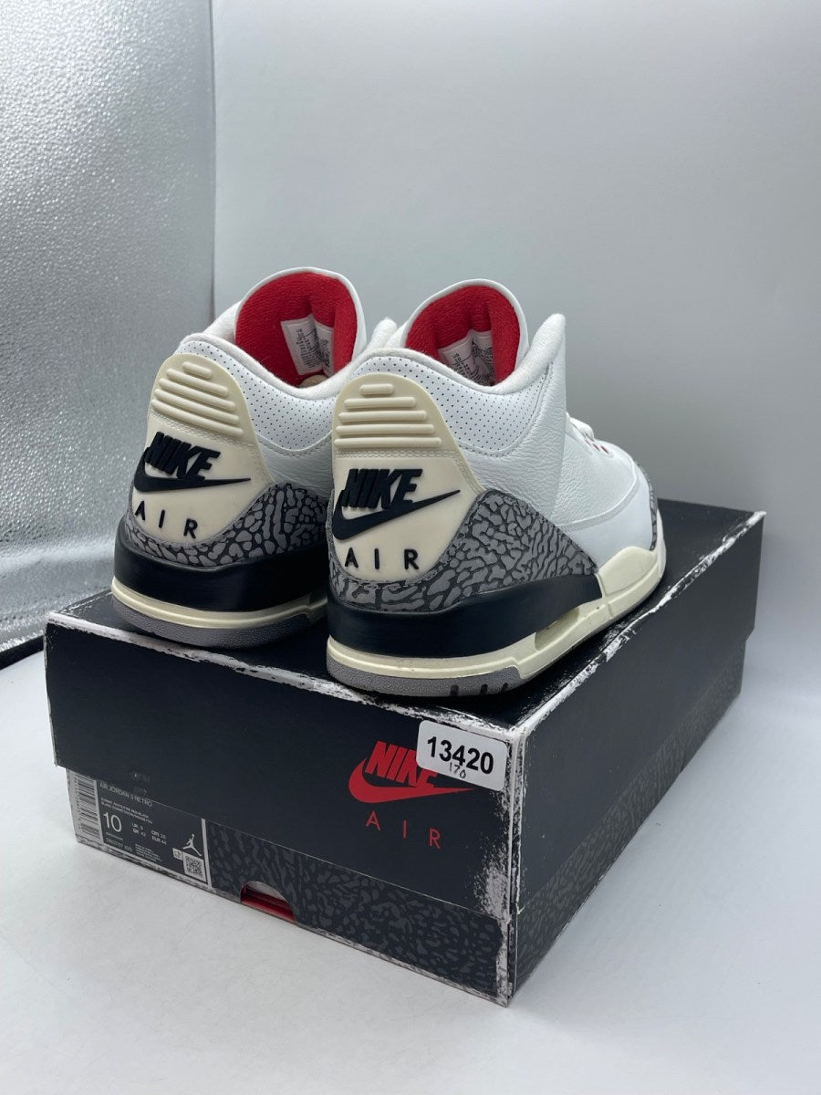 Jordan 3 Retro White Cement Reimagined 10 (Moderately Worn Pre-Owned)JordanSummit White/Fire Red/Black/Cement Grey - Image 5