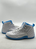 Jordan 12 Retro Melo (2025) 11 (Moderately Worn Pre-Owned)JordanWhite/University Blue/Metallic Silver - Image 1