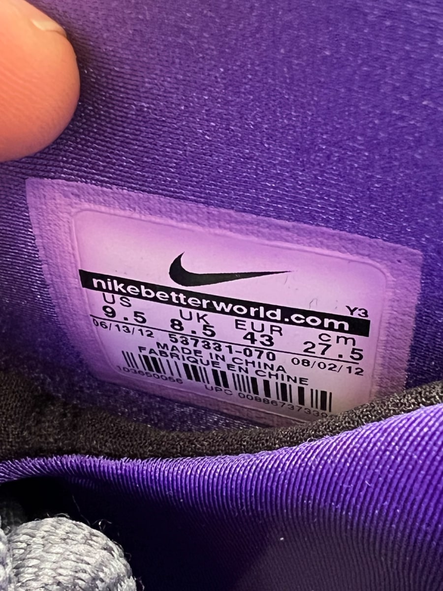 Nike Penny V Phoenix Suns 9.5 (Lightly Worn Pre-Owned)NikeDark Grey/Black-Rave Pink-Court Purple - Image 7