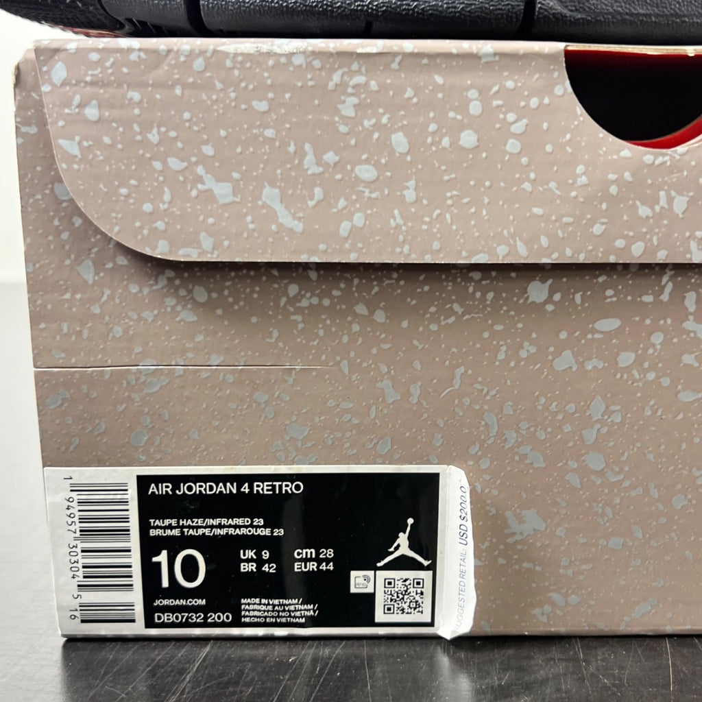 Jordan 4 Retro Taupe Haze 10 (Lightly Worn Pre-Owned)JordanTaupe Haze/Oil Grey-Off White-Infrared 23 - Image 4