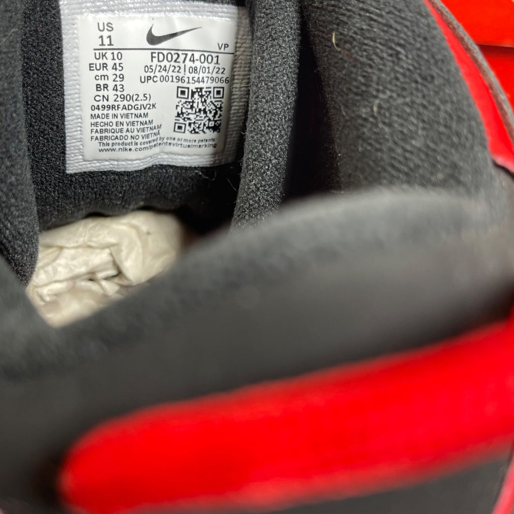 Nike Air More Uptempo 96 Red Toe 11 (Moderately Worn Pre-Owned)NikeBlack/Black-Red-White - Image 6