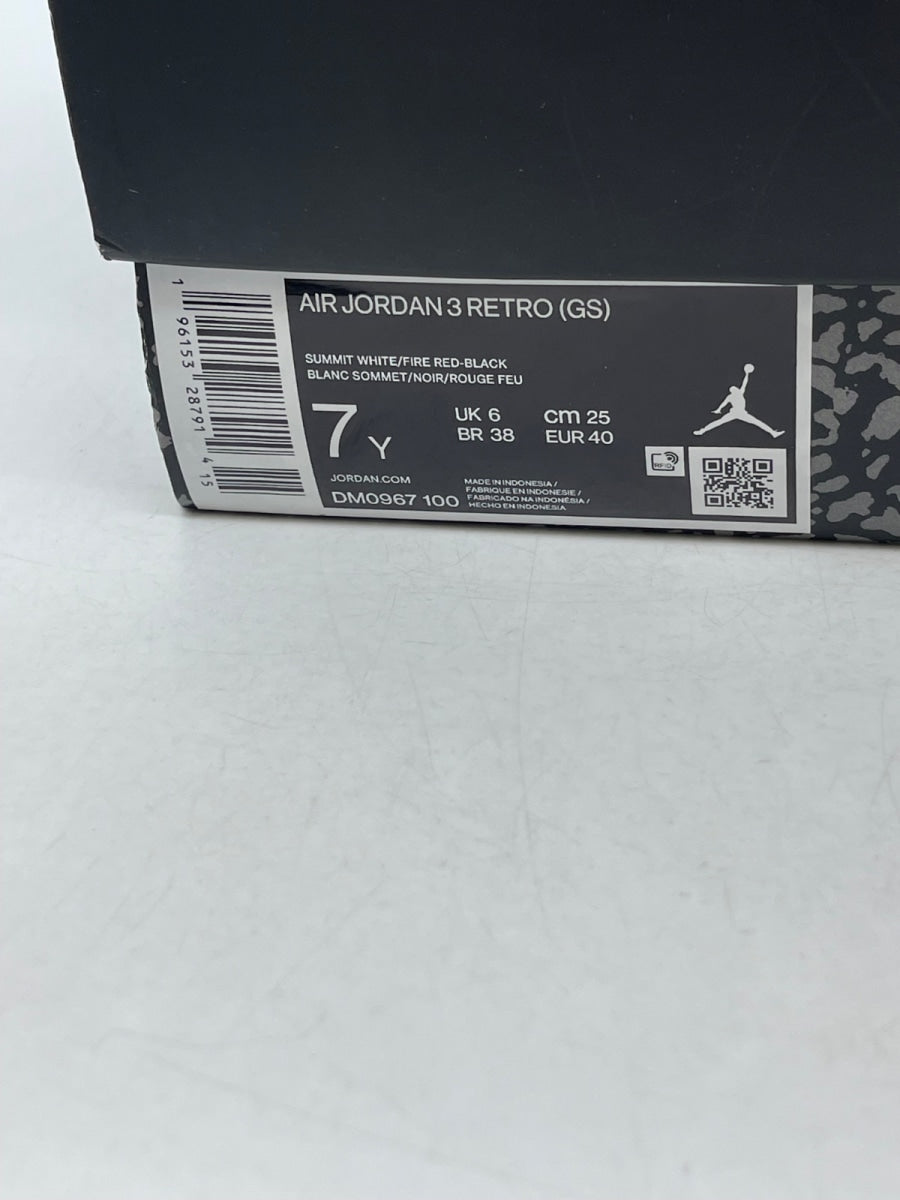 Jordan 3 Retro White Cement Reimagined (GS) 7Y (Moderately Worn Pre-Owned)JordanSummit White/Fire Red/Black/Cement Grey - Image 9