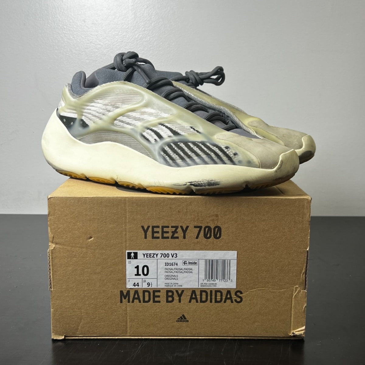 adidas Yeezy 700 V3 Fade Salt 10 (Heavily Worn Pre-Owned)adidasFade Salt/Fade Salt/Fade Salt - Image 1