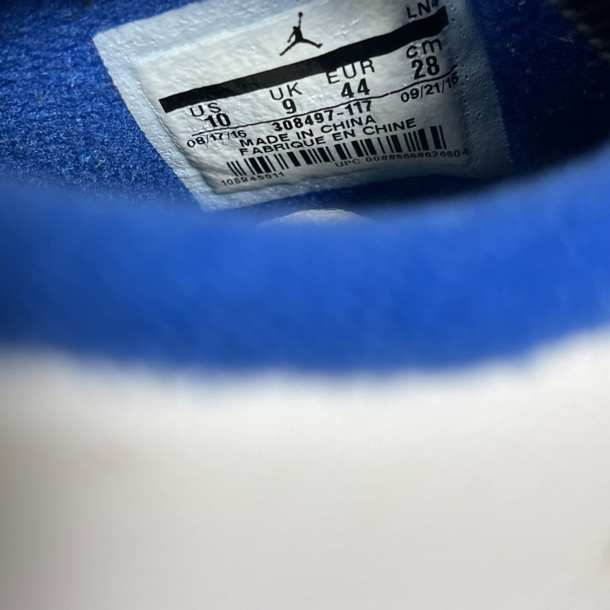 Jordan 4 Retro Motorsports (2017) 10 (Moderately Worn Pre-Owned)JordanWhite/Varsity Blue-Black - Image 6