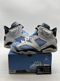 Jordan 6 Retro UNC White 9 (Lightly Worn Pre-Owned) - Image 1