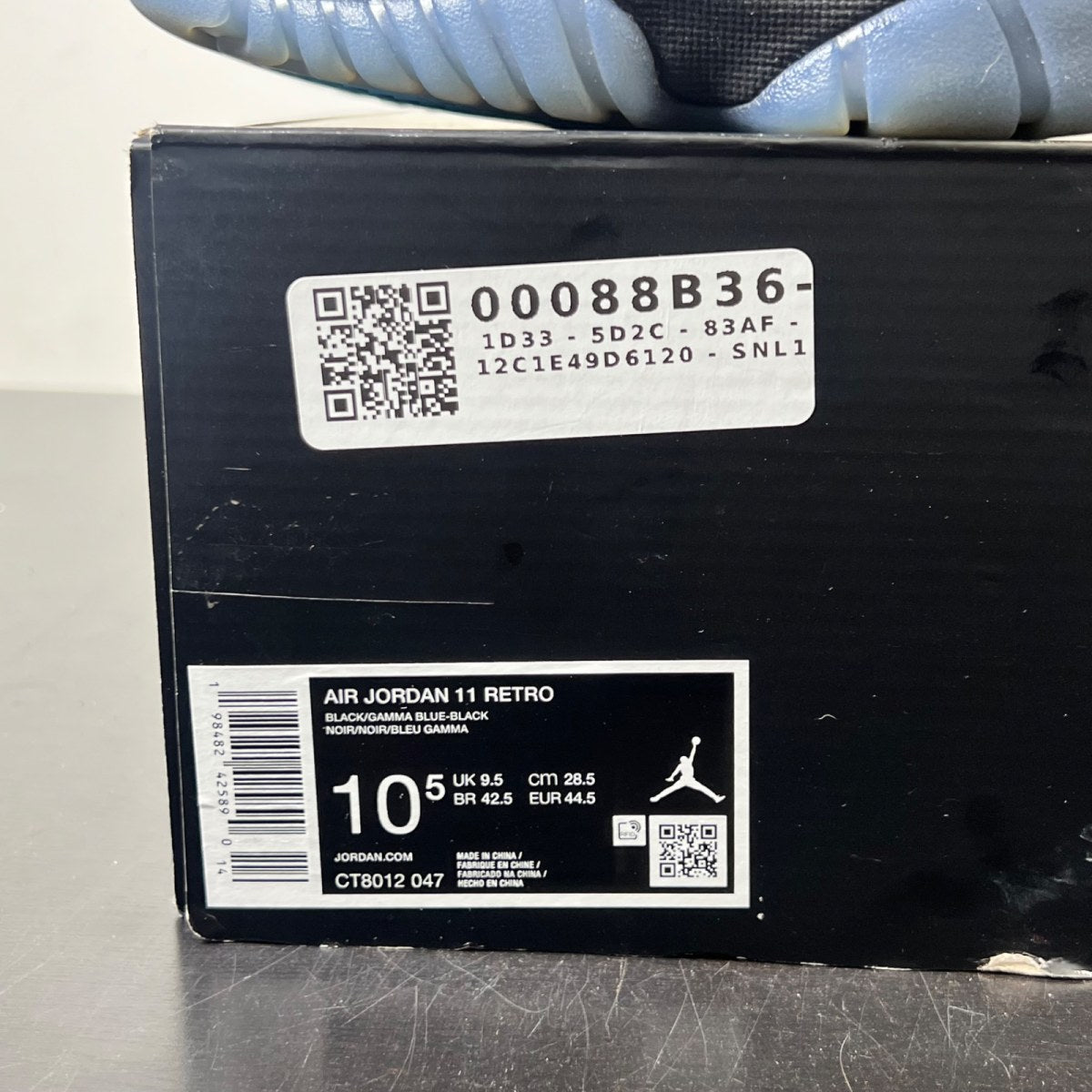 Jordan 11 Retro Gamma Blue (2025) 10.5 (Lightly Worn Pre-Owned)JordanBlack/Gamma Blue/Varsity Maize - Image 5
