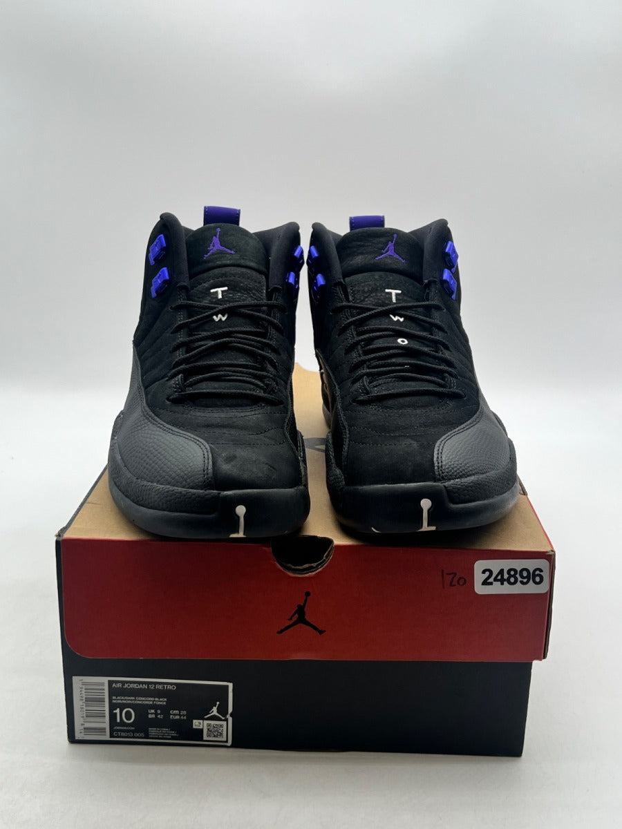 Jordan 12 Retro Black Dark Concord 10 (Lightly Worn Pre-Owned)JordanBlack/Black-Dark Concord - Image 2