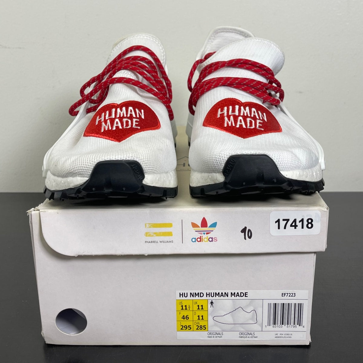 adidas NMD HU Pharrell Human Made White Red 11.5 (Moderately Worn Pre-Owned)adidasWhite/White/Red - Image 2