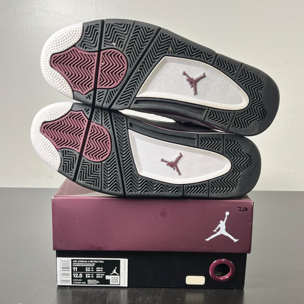 Jordan 4 Retro PSG Paris Saint-Germain 11 (Lightly Worn Pre-Owned)JordanWhite/Black-Metallic Gold-Bordeaux - Image 5