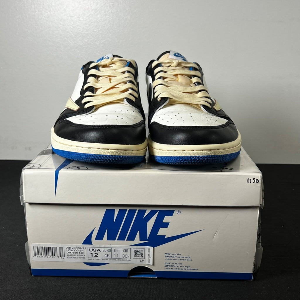 Jordan 1 Retro Low OG SP Fragment x Travis Scott 12 (Lightly Worn Pre-Owned)JordanWhite/Black-Royal-Sail - Image 2
