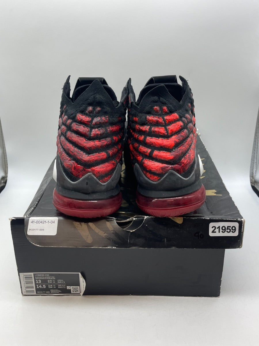 Nike LeBron 17 Infrared 13 (Moderately Worn Pre-Owned)NikeBlack/University Red-White - Image 3