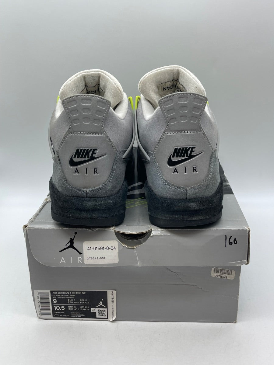 Jordan 4 Retro SE 95 Neon 9 (Moderately Worn Pre-Owned)JordanCool Grey/Volt-Wolf Grey-Anthracite - Image 3
