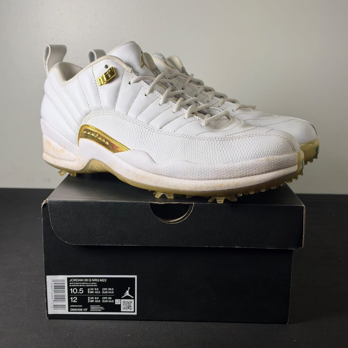 Jordan 12 Golf Metallic Gold (Size 10.5) - aux