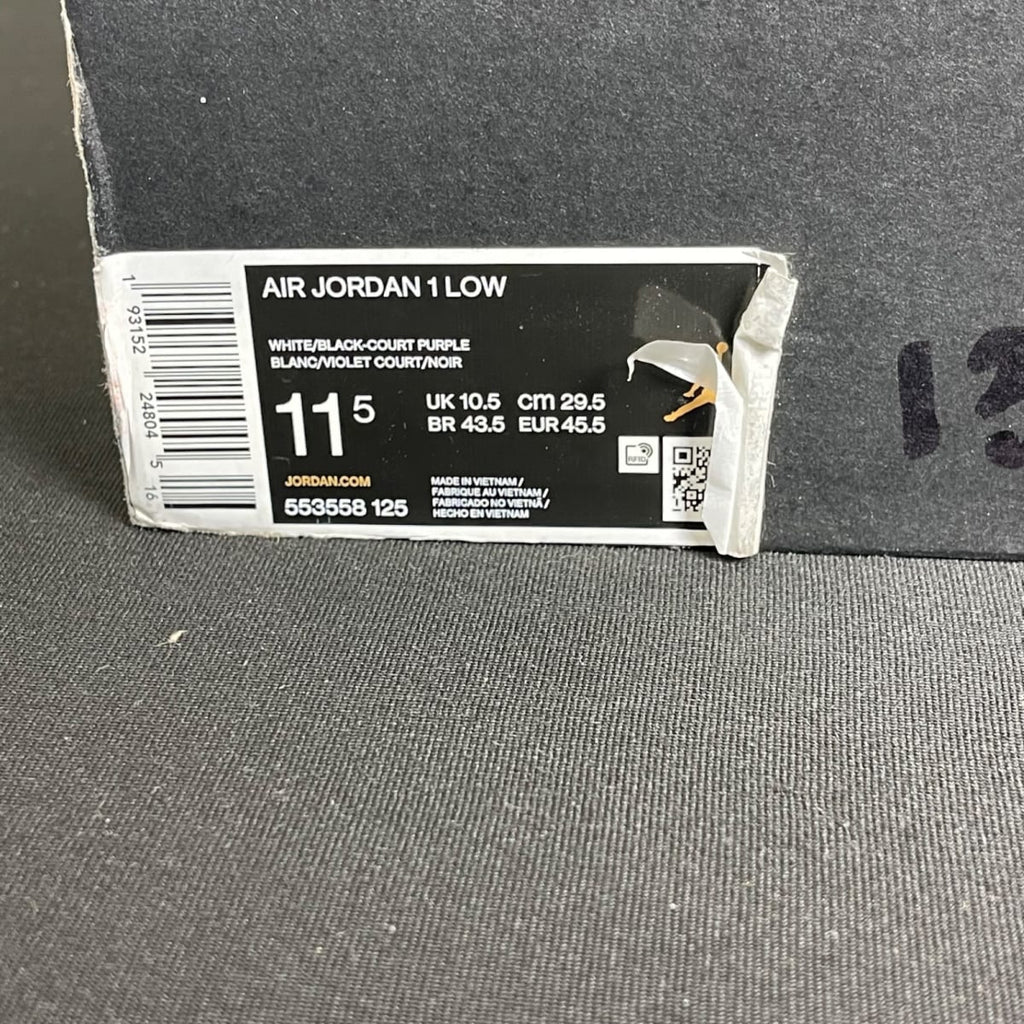 Jordan 1 Low Court Purple (Size 11.5) - aux