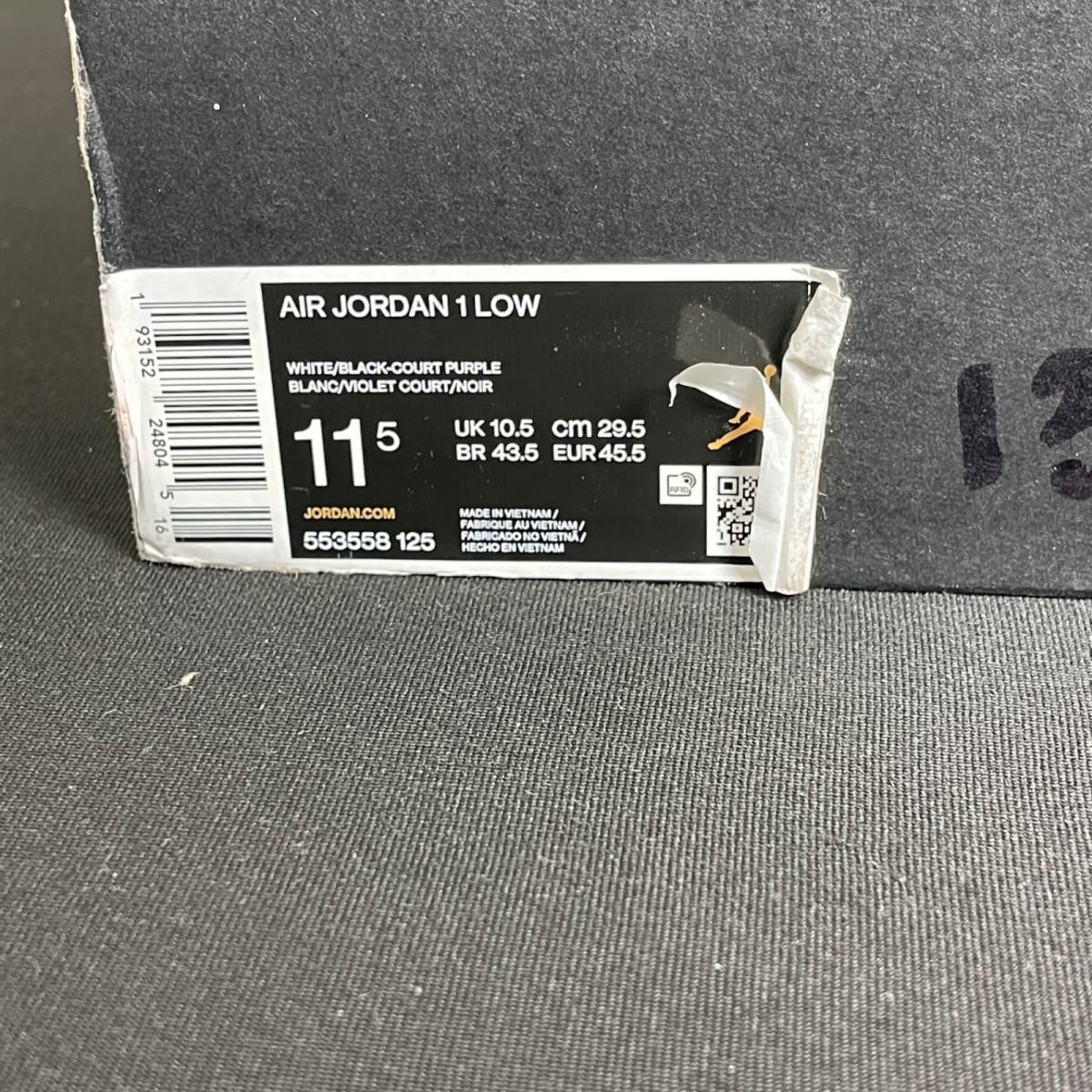Jordan 1 Low Court Purple (Size 11.5) - aux