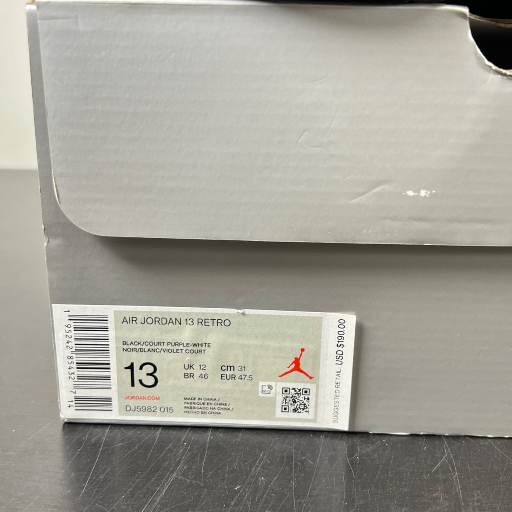 Jordan 13 Retro Court Purple 13 (Moderately Worn Pre-Owned)JordanBlack/Court Purple-White - Image 4