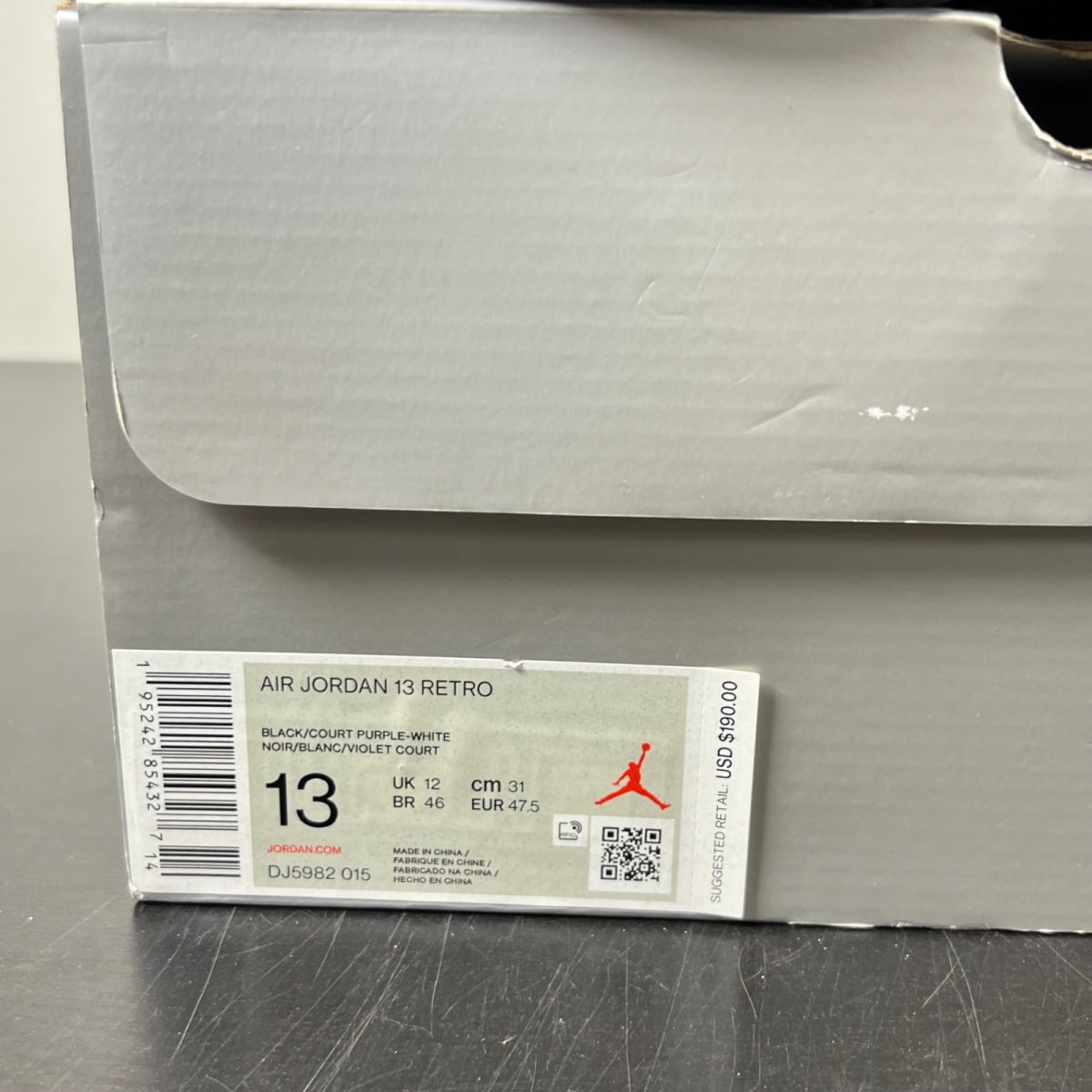Jordan 13 Retro Court Purple 13 (Moderately Worn Pre-Owned)JordanBlack/Court Purple-White - Image 4