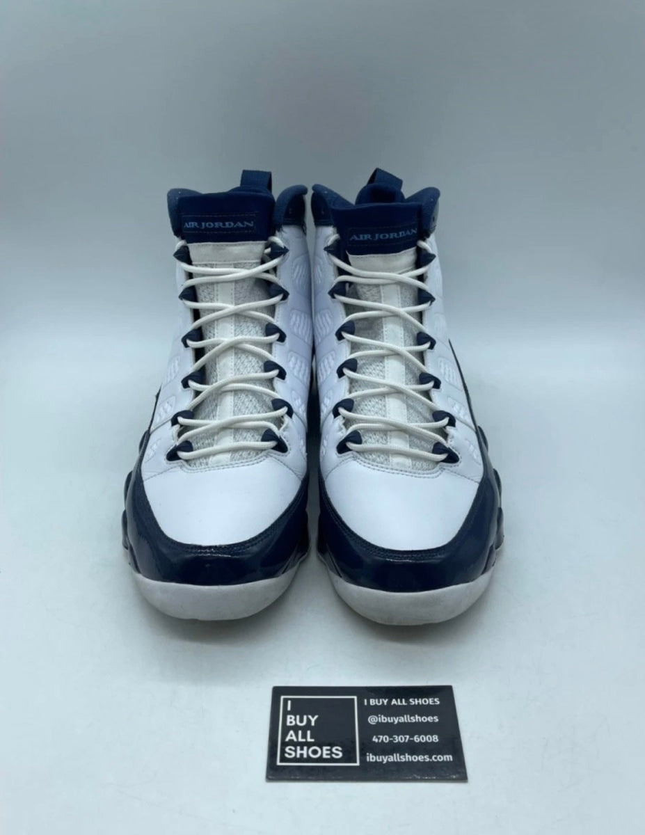 Jordan 9 Retro Pearl Blue 13 (Moderately Worn Pre-Owned)JordanWhite/University Blue-Midnight Navy - Image 2