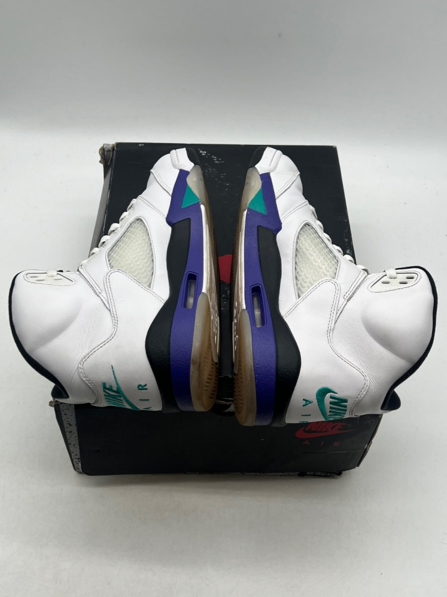 Jordan 5 Retro Grape (2025) 10.5 (Moderately Worn Pre-Owned)JordanWhite/Grape Ice-New Emerald - Image 9