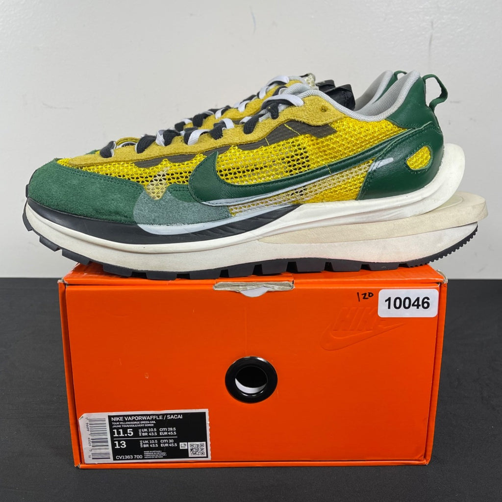 Nike Vaporwaffle sacai Tour Yellow Stadium Green 11.5 (Moderately Worn Pre-Owned)NikeTour Yellow/Stadium Green-Sail - Image 3