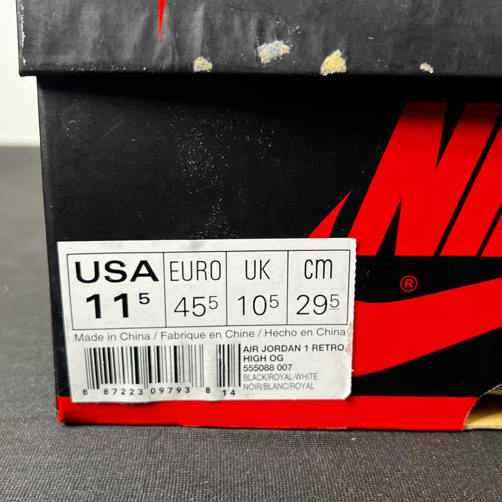 Jordan 1 Retro Royal (2017) 11.5 (Lightly Worn Pre-Owned)JordanBlack/Varsity Royal-White - Image 4