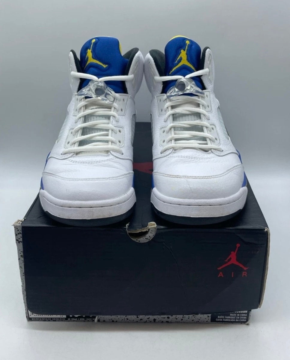 Jordan 5 Retro Laney (2013) 10 (Heavily Worn Pre-Owned)JordanWhite/Varsity Maize-Varsity Royal-Black - Image 2