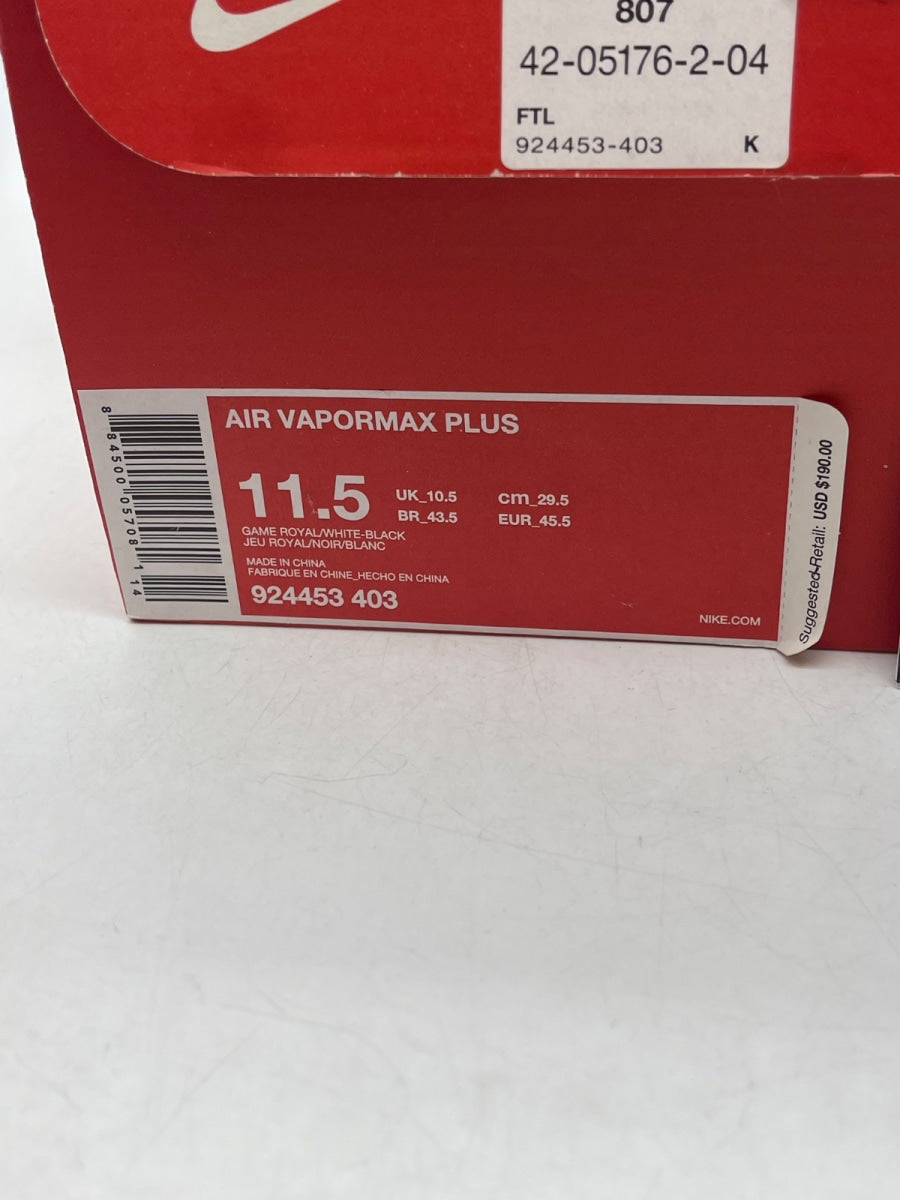 Nike Air VaporMax Plus Game Royal 11.5 (Moderately Worn Pre-Owned)