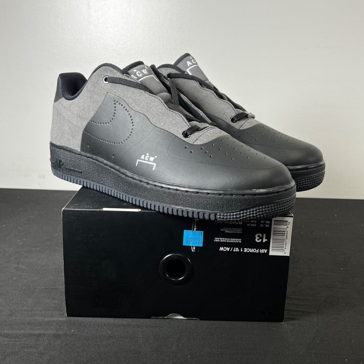 Nike Air Force 1 Low A Cold Wall Black 13 (New Pre-Owned)NikeBlack/White-Dark Grey - Image 1