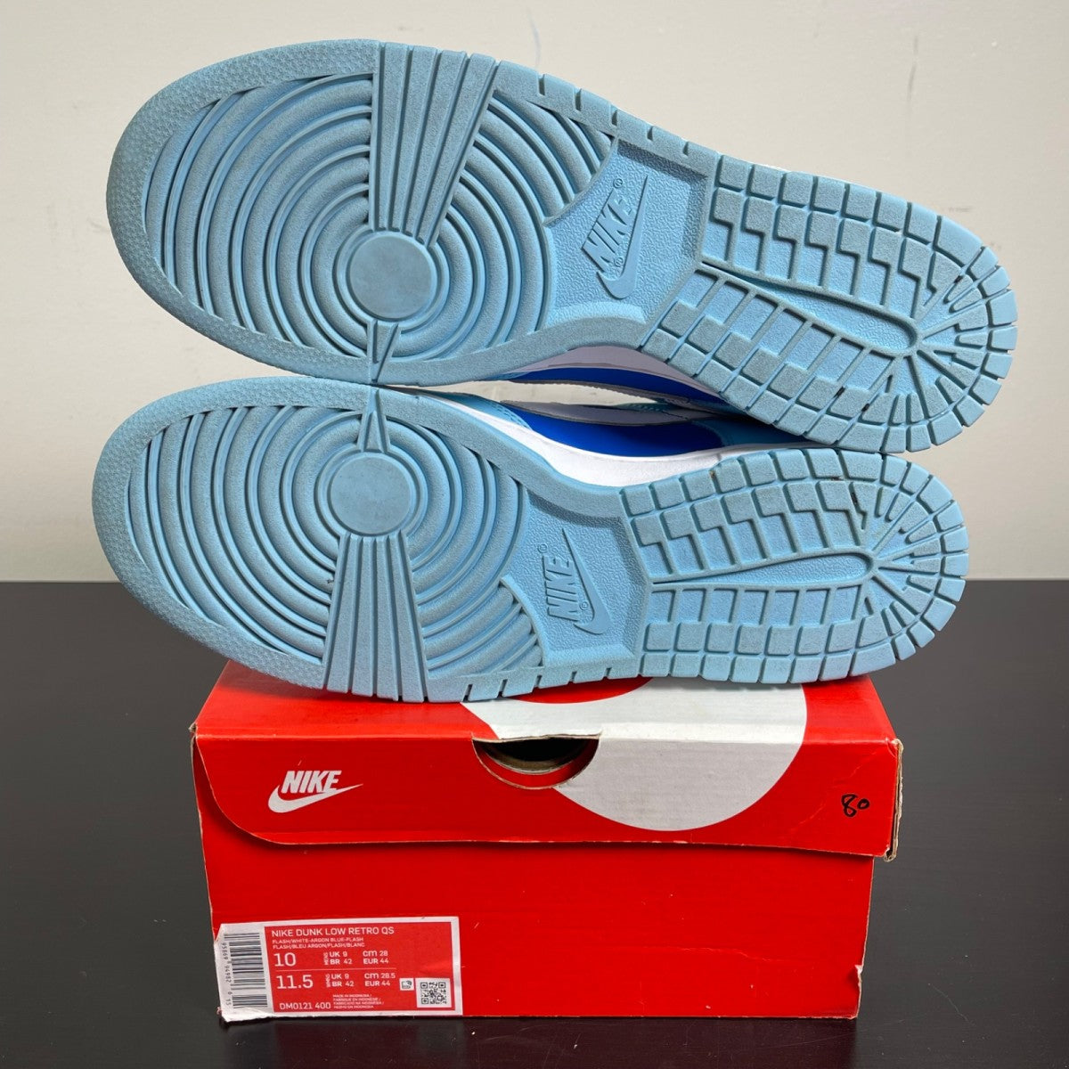 Nike Dunk Low Retro QS Argon (2022) 10 (Moderately Worn Pre-Owned)NikeFlash/White-Argon Blue-Flash - Image 5