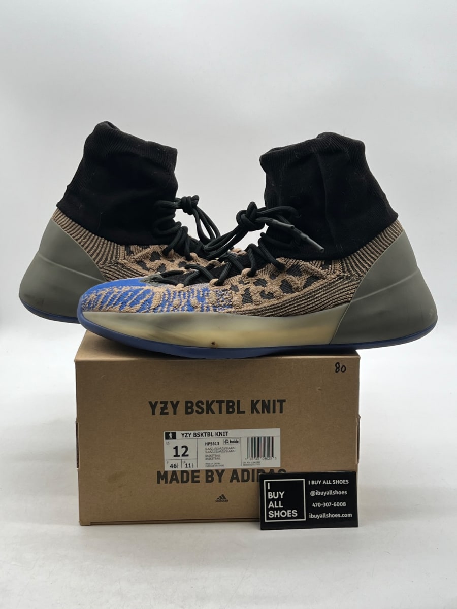 adidas Yeezy BSKTBL Knit Slate Azure 12 (Moderately Worn Pre-Owned) - Image 1