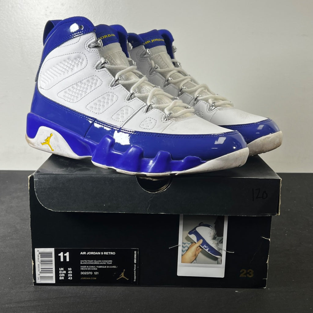 Jordan 9 Retro Kobe Bryant PE 11 (Lightly Worn Pre-Owned)JordanWhite/Concord-Tour Yellow - Image 1
