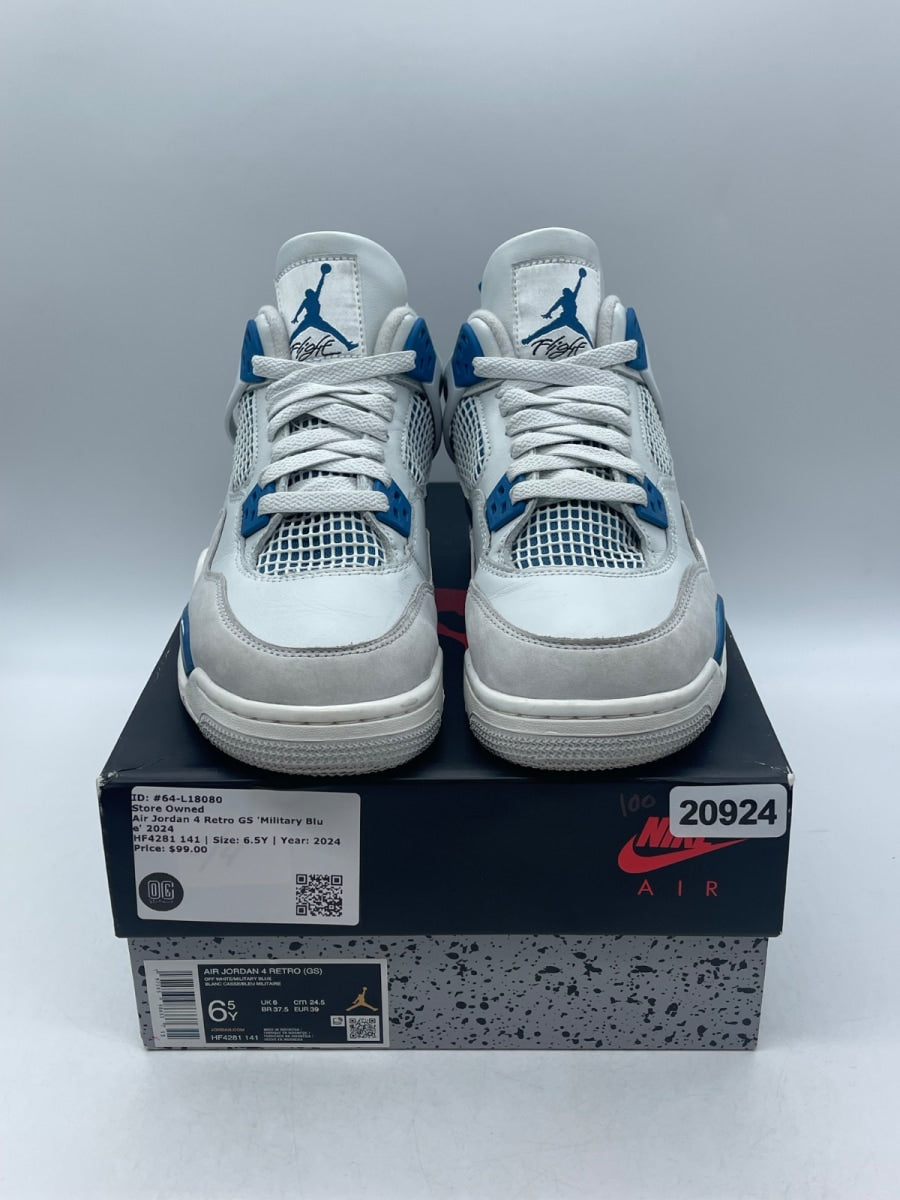 Jordan 4 Retro Military Blue (2024) (GS) 6.5Y (Moderately Worn Pre-Owned) - Image 2