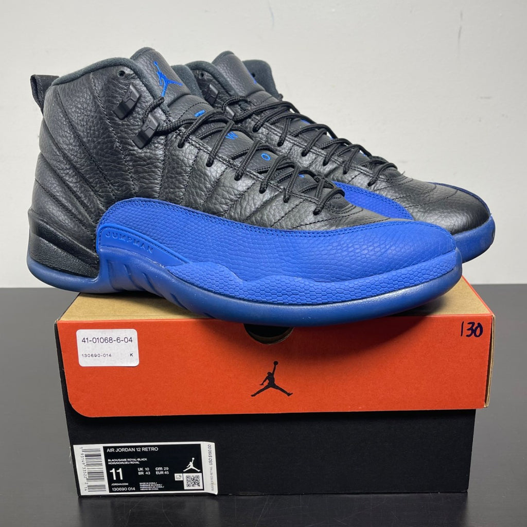Jordan 12 Retro Black Game Royal 11 (Moderately Worn Pre-Owned)JordanBlack/Game Royal-Black - Image 1