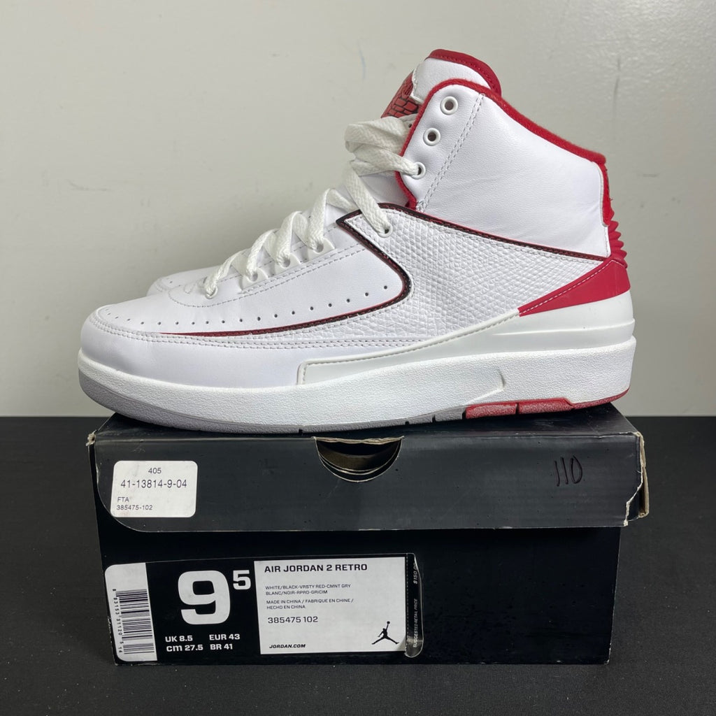 Jordan 2 Retro White Red (2014) (Size 9.5) - Image 3