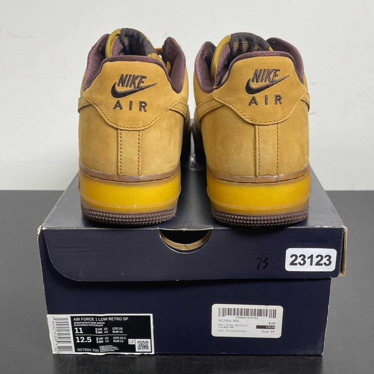 Nike Air Force 1 Low Wheat Dark Mocha 11 (Moderately Worn Pre-Owned)NikeWheat/Wheat-Dark Mocha - Image 4