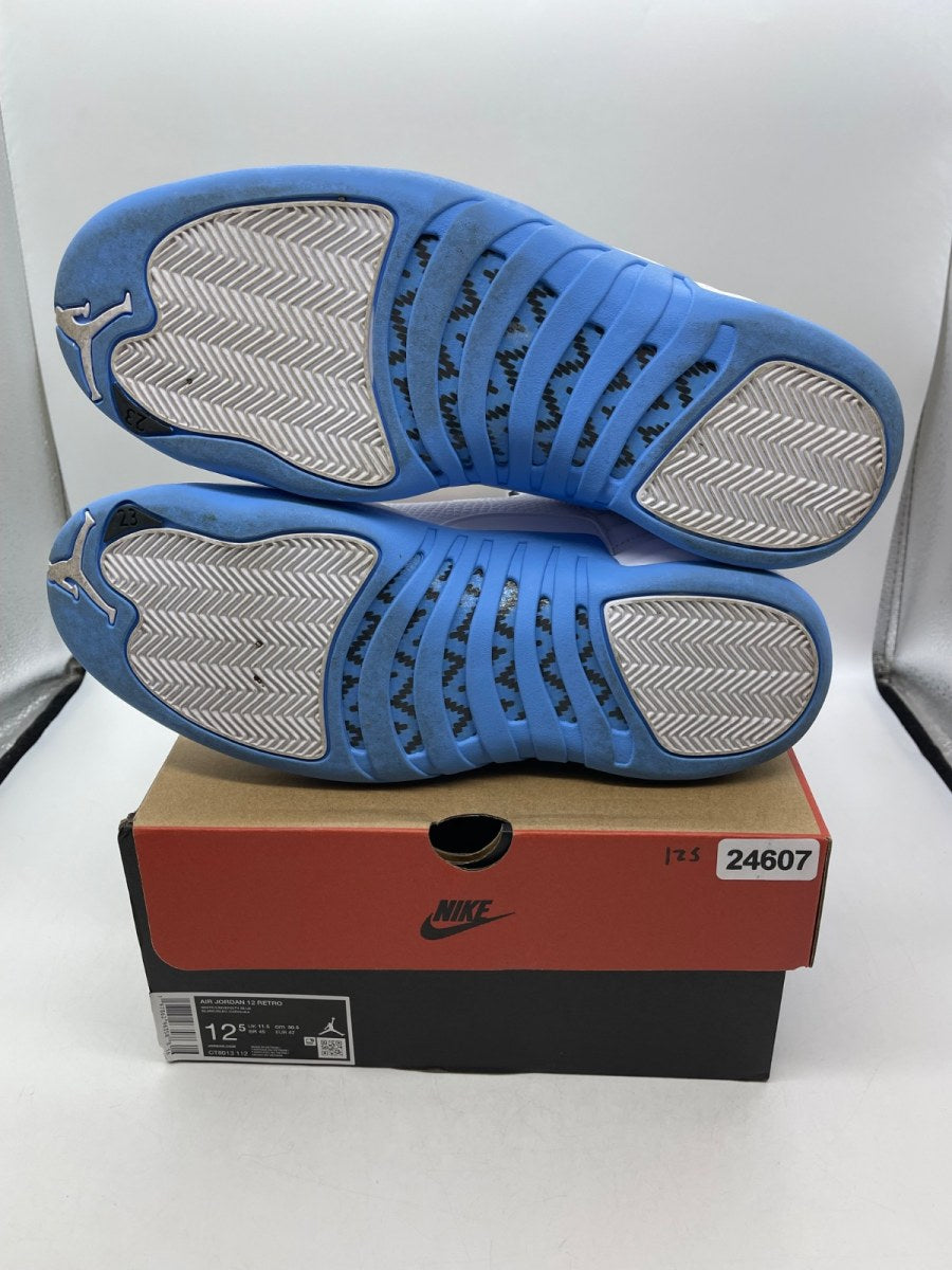 Jordan 12 Retro Melo (2025) 12.5 (Moderately Worn Pre-Owned)JordanWhite/University Blue/Metallic Silver - Image 7