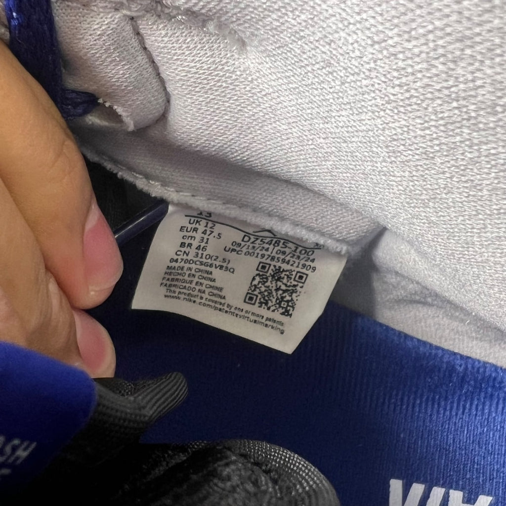 Jordan 1 Retro High OG Rare Air 13 (Moderately Worn Pre-Owned)JordanWhite/Black-Neutral Grey-Deep Royal Blue-Muslin - Image 7