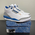 Jordan 3 Retro Wizards 9.5 (Moderately Worn Pre-Owned)JordanWhite/True Blue/Metallic Copper/Cement Grey - Image 1