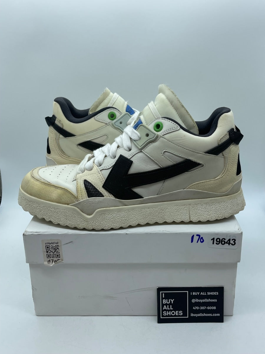 OFF-WHITE Sponge Mid Top White Black 45 (Moderately Worn Pre-Owned) - Image 1